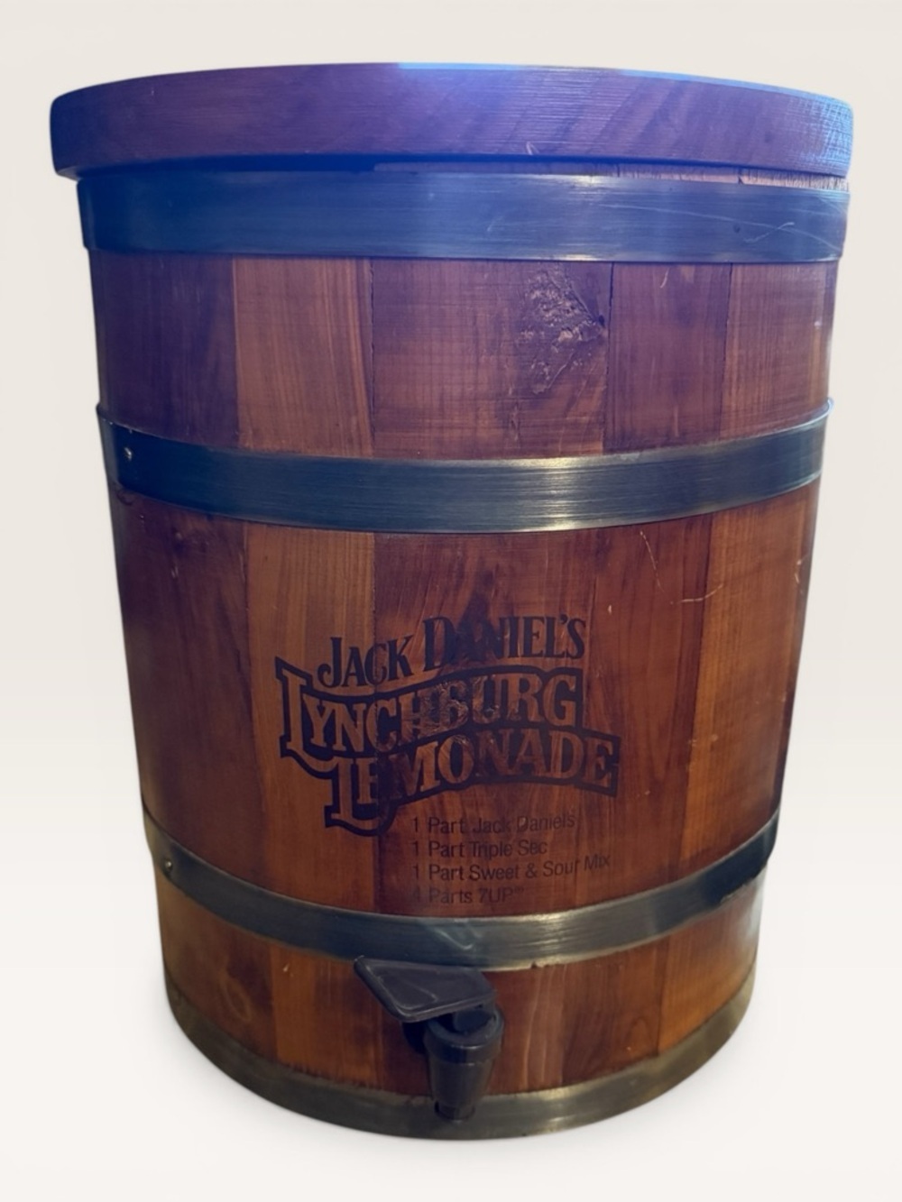 Jack Daniel's Lynchburg Lemonade Vintage Wood Barrel Dispenser